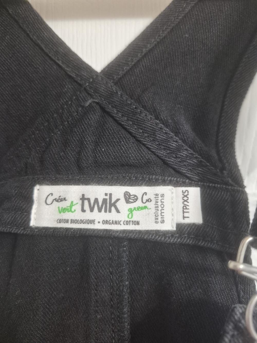 Simons Twik Black Denim Overall Dress with Bib - Picture 4 of 8